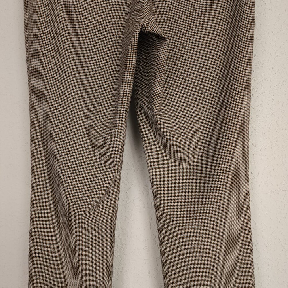 Aritzia Babaton 8 Brown Houndstooth Mid-Rise Slim Fit Ankle Slit Numero Pant - Picture 11 of 14